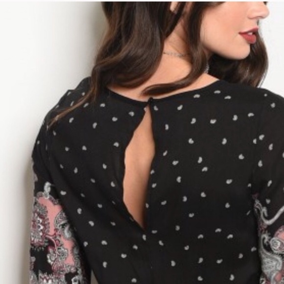 BLACK PAISLEY ROMPER - Picture 7 of 8